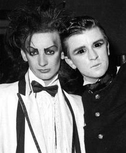BKGeo,SS-AR Greeters at the Blitz: George O’Dowd and Steve Strange. Picture © Andy Rosen