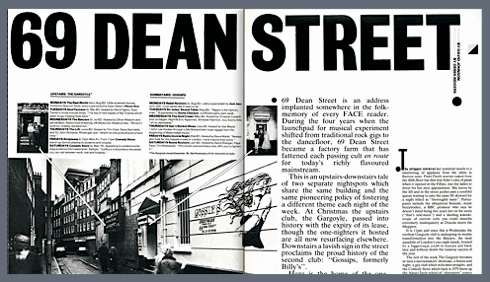 69 Dean Street, Soho, club culture, The Face magazine, London, 1980s, clubbing, nightlife,Billys, Gargoyle,Red Studio,Blitz Kids