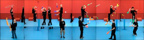 David Hockney , video installation, The Jugglers,