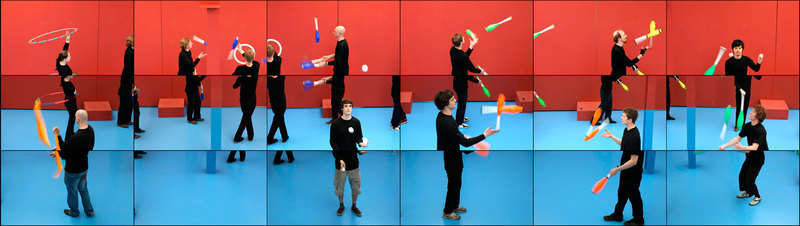 David Hockney , video installation, The Jugglers,