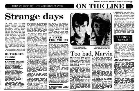 Evening Standard, On The Line, Steve Strange, Evening Standard