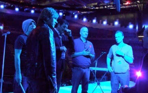 SB09Dub1515,Lars-dj85 Sound check at Dublin’s O2: Spandau Ballet on stage together for the first time in two decades. At centre, production manager Lars. Picture © by Shapersofthe80s
