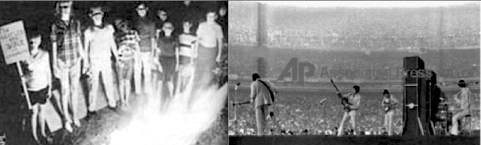Beatles, tour, USA 1966, burnings, Shea Stadium,more popular than Jesus