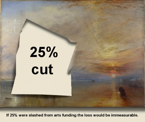 Reckless ,Mark Wallinger, The Fighting Temeraire, Turner ,National Gallery, arts cuts, petition, protest