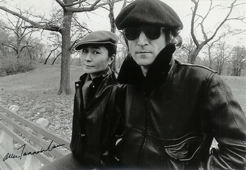 JL80,Yoko-signed Tannen John Lennon, Yoko Ono, New York City, 1980,Allan Tannenbaum