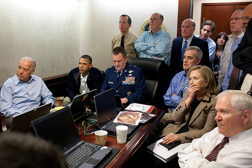 Barack Obama, situation room, White House, Bin Laden raid,Hillary Clinton