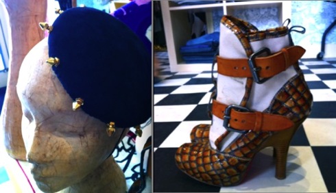 Knock11,hat,shoe Amwell Street Knocking Shop, pop-up-shop,vintage fashion,London,Vivienne Westwood