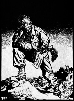 Zec1945-VEday Philip Zec,political cartoon,Daily Mirror , VE Day