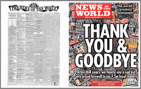 NoW1843-2011 News Of The World, final issue,first issue,