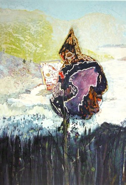 Doig97,Figure in Mountain Landscape Peter Doig, Figure in Mountain Landscape, New Romanticism,Death of Painting,