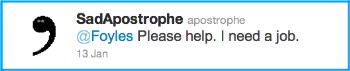 SadApostrophe, Twitter, Waterstones,Foyles,grammar 