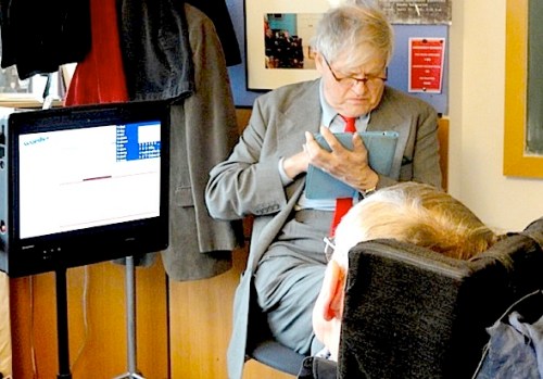 Hockney12,HawkingiPad David Hockney,iPad portrait,Brushes,exhibitions , Stephen Hawking,London, Science Museum