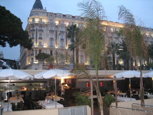 Canvas-Club on the beach opposite Carlton Cannes hotel