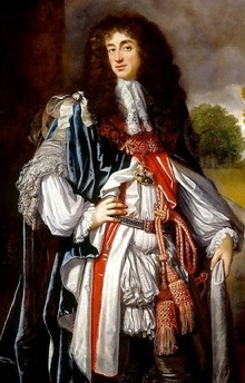 More usual royal swagging and drapery in this portrait, Charles II of England by Simon Verelst (The Royal Collection)