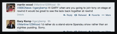 Spandau Ballet, SXSW, tour news, UK, US, pop music, Twitter, 