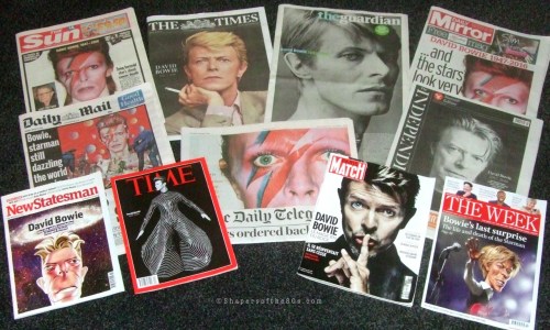 David Bowie, death, obituaries, tributes, rock music, front pages,media, newspapers