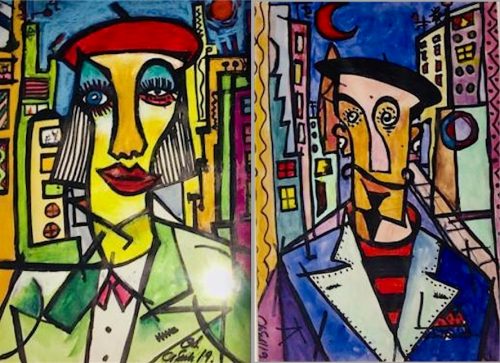 Chris Sullivan,caricature, Soho, beats, art,