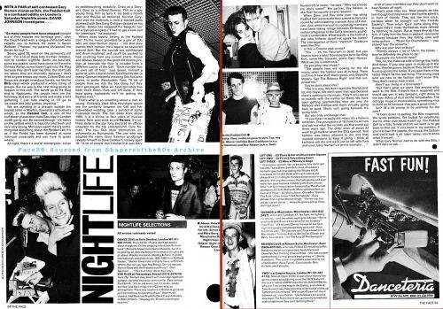 The Face, journalism, nightlife, reviews, Swinging 80s, Padded Cell, London, Manchester, Bristol, Rochester, dance music, clubbing