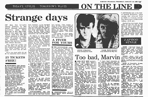 Spandau Ballet,Evening Standard, Blitz Club, New Romantics, Steve Strange