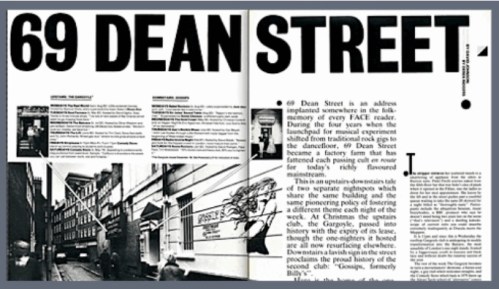69 Dean Street, Soho, club culture, The Face magazine, London, 1980s, nightlife,Billys, Gossips club, Gargoyle club, Blitz Kids