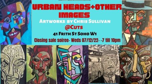 Chris Sullivan, Cuts Soho, exhibition, portraits, painting,